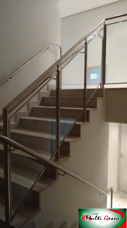 Corrimãos de Inox com Vidro  Moema - Corrimão em Alumínio para Escada