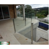 guarda corpo inox quadrado com vidro Brooklin