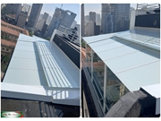 Cobertura com vidro leitoso - Obra Restaurante Sther Rooftop